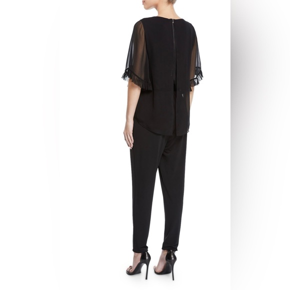 KOBI HALPERIN Doria Sheer-Sleeve Jumpsuit Black Anthropology‎ - Picture 12 of 12